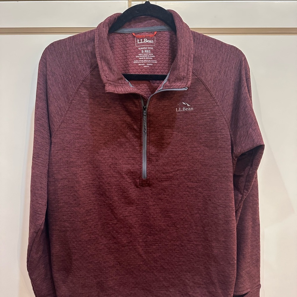 L.L. Bean Burgundy Quarter-Zip Pullover